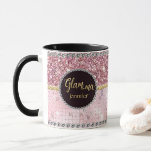 Mug Glamma Glamour Grandma Parties scintillant rose No