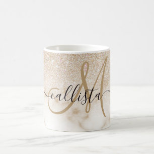 Mug Glamorous Gold White Glitter ombre