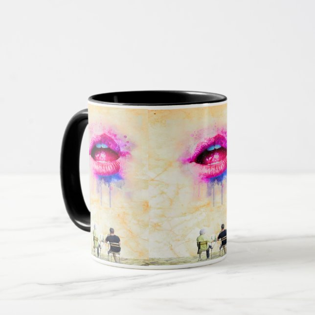 Mug  Glamorous Pink Lip Illustration (Devant gauche)
