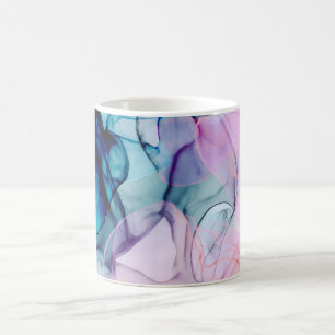 Mug Glamour Moderne Rose Violet Turquoise Éthéré Encre
