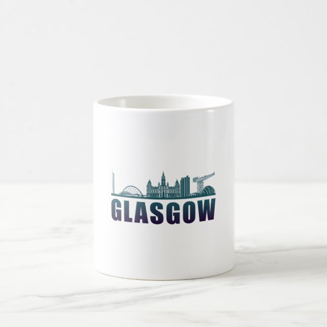 Mug Glasgow City Cityscape Skyline Drôle idée cadeau (Centre)