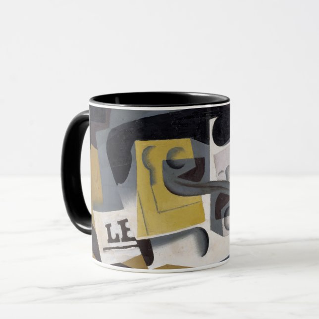 Mug Glass et Newspaper, 1917 (huile sur le (Devant gauche)