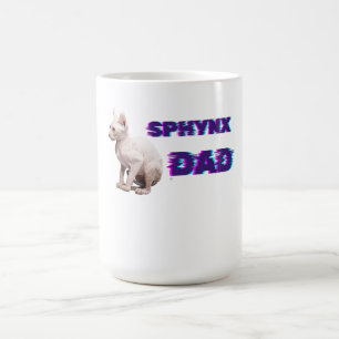 Mug Glitch Sphynx Papa Amateur de Chat Sans Poil Cyber