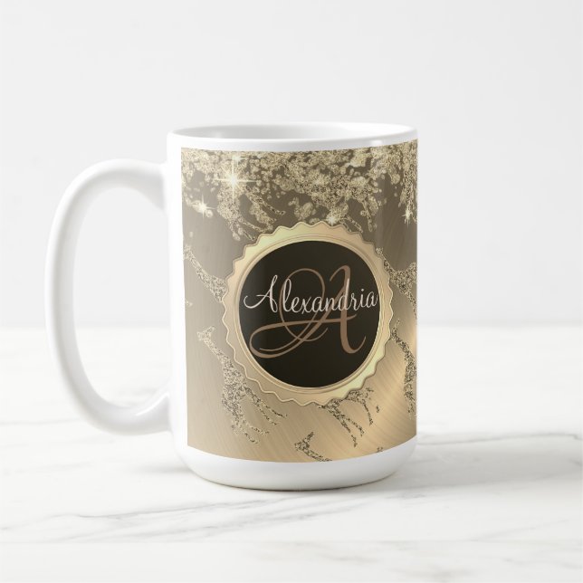 Mug Glitterie Giraffes sur Glitzy Gold (Gauche)