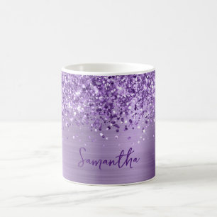 Mug Glittery Glam Royal Purple Nom
