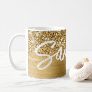 Mug Glittery Gold Glam Nom du script