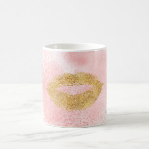 Mug Glitzy Gold Lièvres rose Confetti Kiss