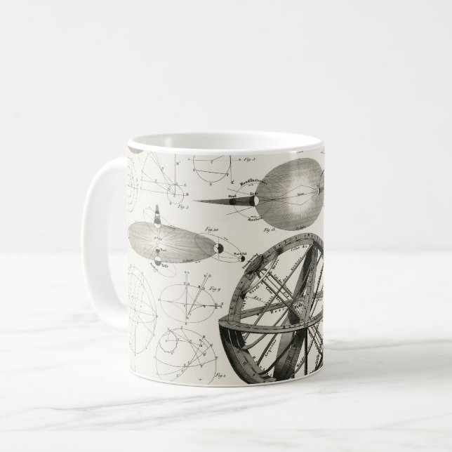 Mug Globe astronomique vintage (Devant gauche)