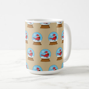 Mug Globe des neiges avec cardinal rouge mignon