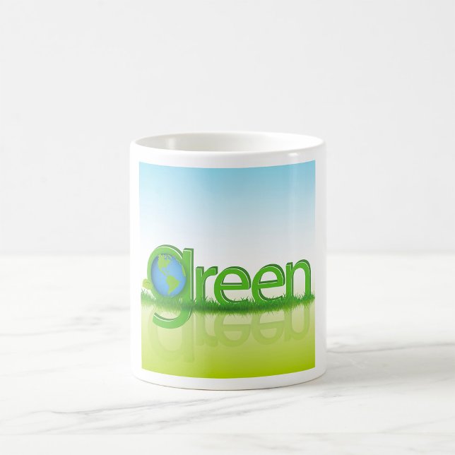 Mug Globe Terre Verte Éco-Amical Nature (Créateur téléchargé)