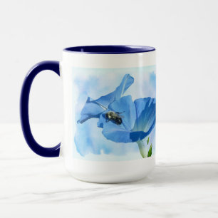 Mug Gloire du matin bleu et bourdon