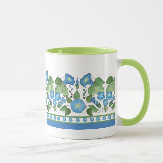 Mug Gloriette matinale bleue nostalgique à fleurs, bla (Droite)