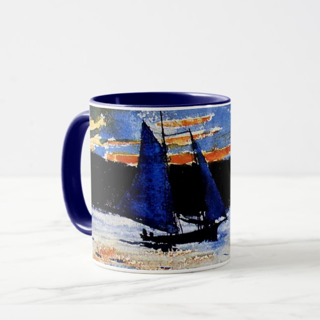 Mug Gloucester Coucher de soleil peinture par Winslow  (Devant gauche)