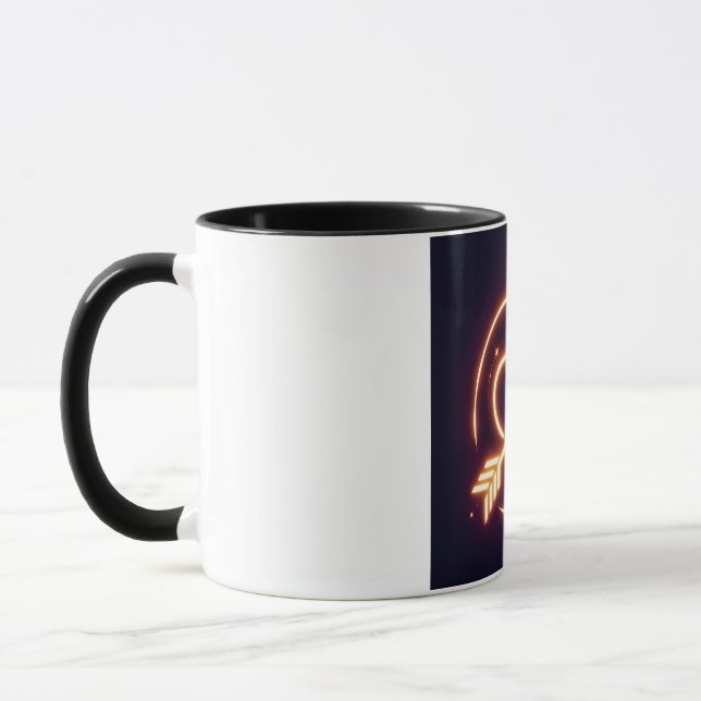 Mug glowing image of a heart with cupid's arrow (Gauche)