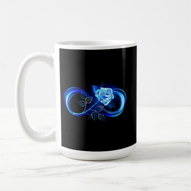 Mug Glowing infinity with blue rose (Gauche)