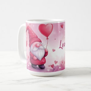 Mug Gnome adorable de la Saint-Valentin avec ballon en