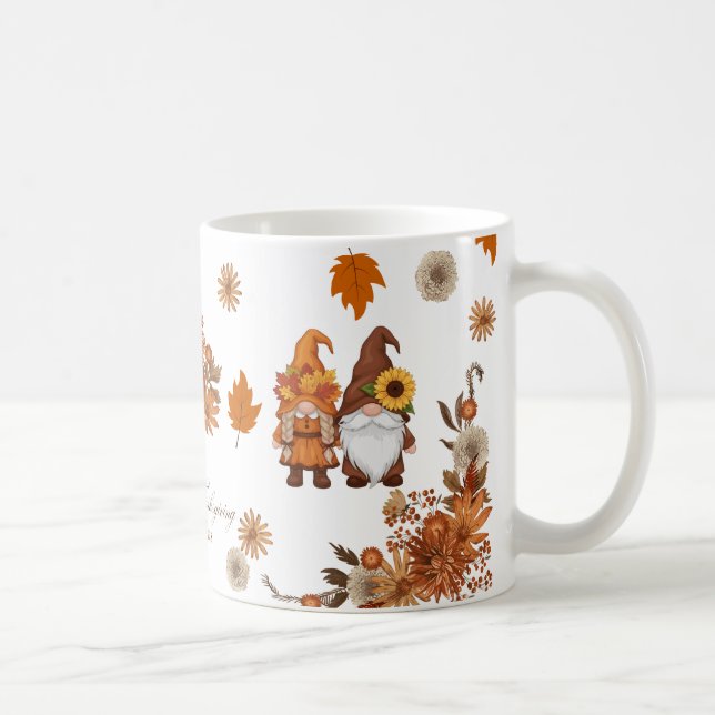 Mug Gnome Art Floral pour Action de Grâce (Droite)