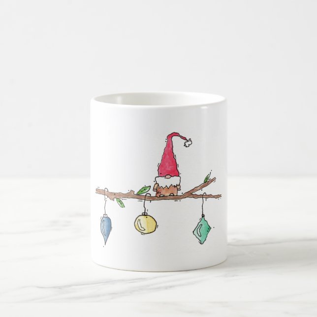 Mug Gnome, brindille et ornements de Noël (Centre)