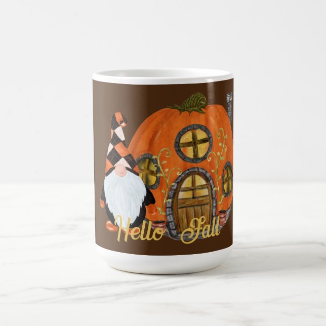 Mug Gnome & Citrouille House Scène d'automne (Centre)