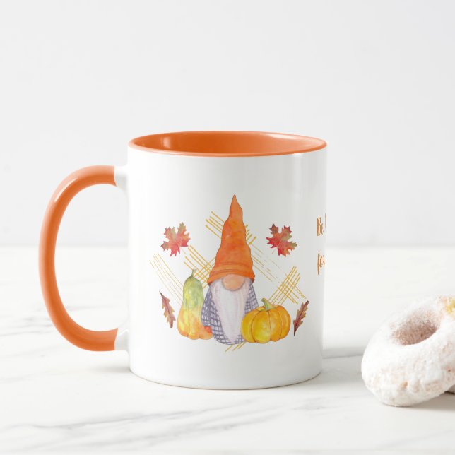 Mug Gnome d'automne Thanksgiving (Avec donut)