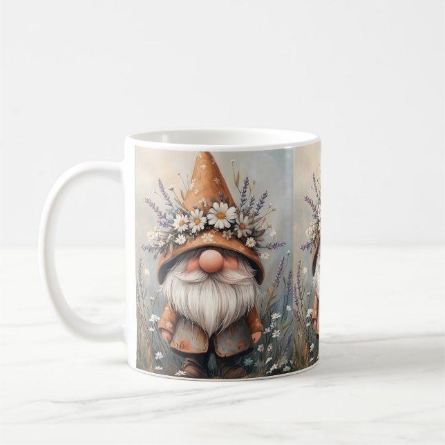Mug Gnome de Fleur Whimsical : Adorable aquarelle Art (Gauche)