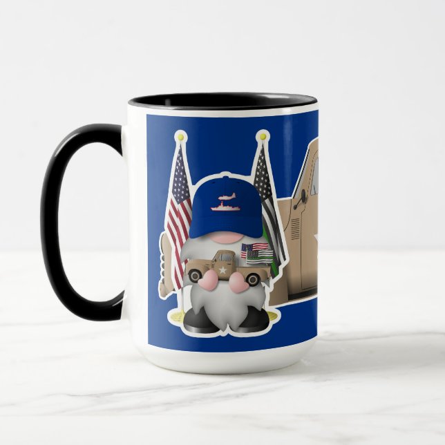 Mug Gnome de la Garde côtière avec camion militaire (Gauche)