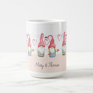 Mug Gnome de Noël amoureux Aquarelle Peinte à la main