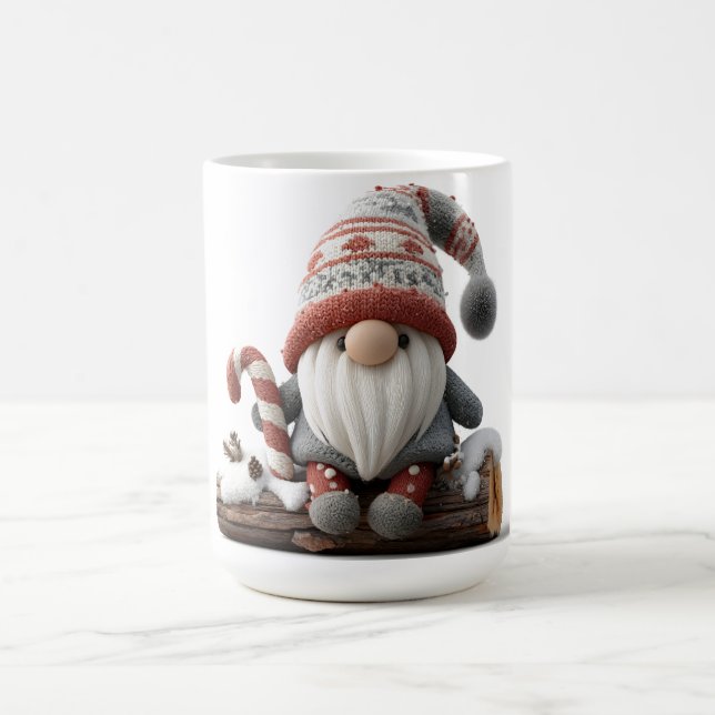 Mug Gnome de Noël mignonne avec un Sucre de canne sur  (Centre)