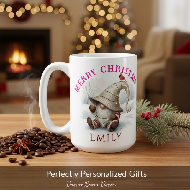 Mug Gnome de Noël personnalisé à l'aquarelle (Créateur téléchargé)