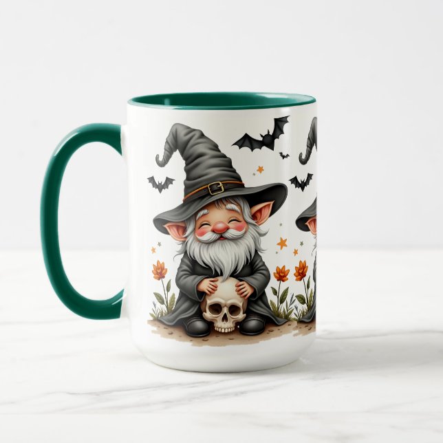 Mug Gnome d'Halloween avec Crâne  (Gauche)