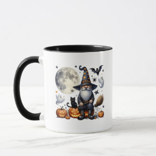 Mug Gnome d'Halloween et chat noir