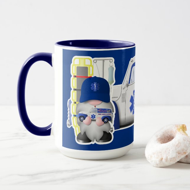 Mug Gnome EMT avec petit camion EMS (Avec donut)