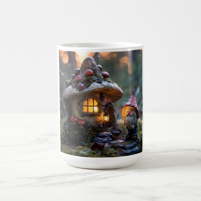 Mug Gnome et une maison de champignons, design imagina (Centre)
