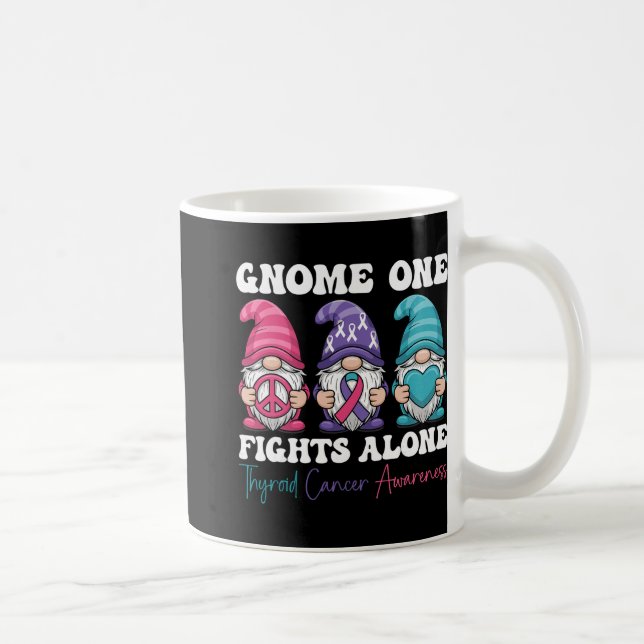 Mug Gnome One Se Batte Seul - Noël Cancer de la Thyroï (Droite)