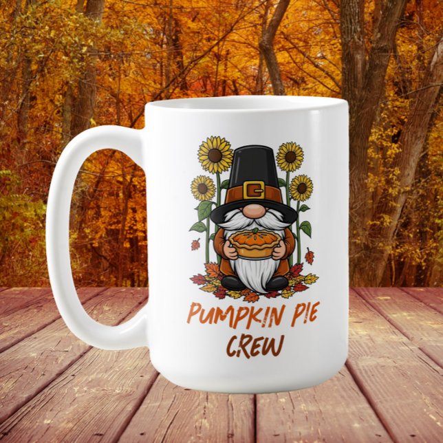 Mug Gnome Pilgrim Citrouille Pie Crew Thanksgiving (Créateur téléchargé)