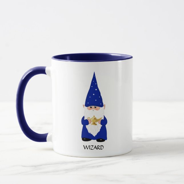 Mug Gnome Sage habillé en bleu avec Lampe (Gauche)