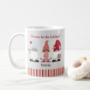 Mug Gnome tendance mignonne pour les fêtes rose rouge