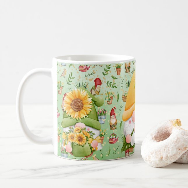 Mug GNOME tournesol, pour les amateurs de Gnome, Café (Avec donut)