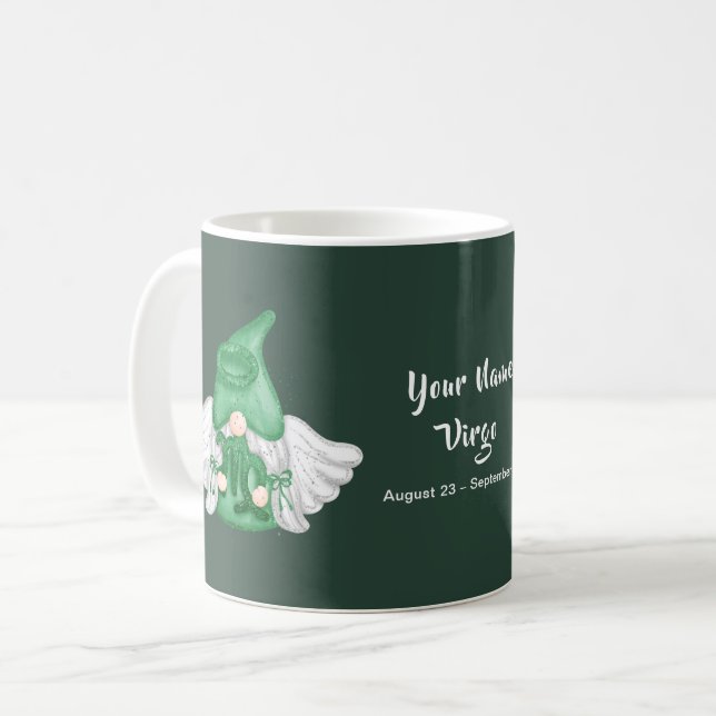 Mug Gnome Virgo Astrologie Signal Angel Votre nom (Devant gauche)
