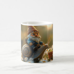 Mug Gnome Whimsical sur Snail Ride Magical Garden Scèn