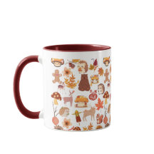 Gnomes, animaux des forêts, feuilles d'automne