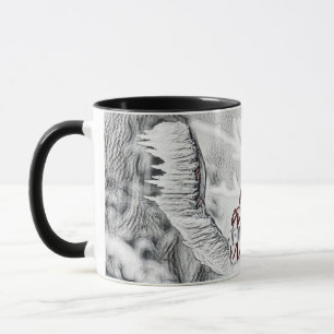 Mug Gnomes dans la peinture à l'aquarelle de la neige