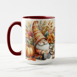 Mug Gnomes d'automne vintages avec feuilles d'automne