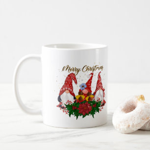 Mug Gnomes de Noël Poinsettia Bois Fantaisiste 