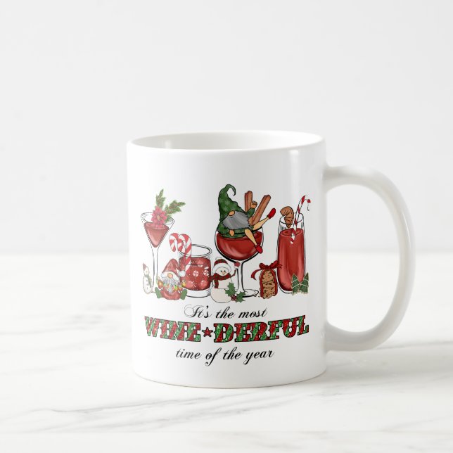 Mug Gnomes de Noël scandinaves mignons avec verre de v (Droite)