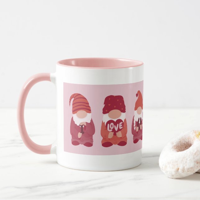 Mug Gnomes de Saint Valentin Je t'aime Art (Avec donut)