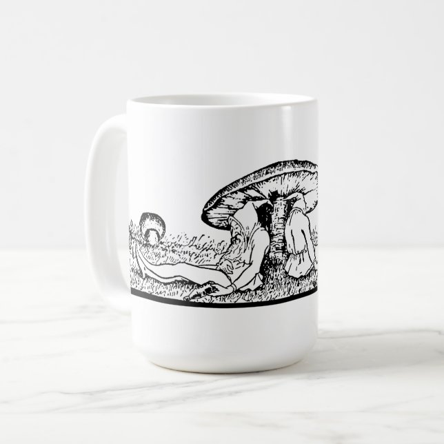 Mug Gnomes dormant sous un champignon (Devant gauche)
