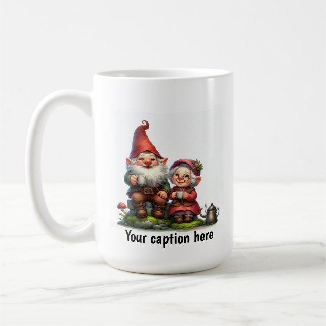 Mug Gnomes joyeux qui profitent d'une pause café (Gauche)
