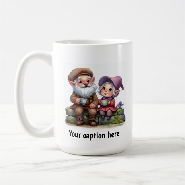 Mug Gnomes joyeux qui profitent d'une pause café (Gauche)