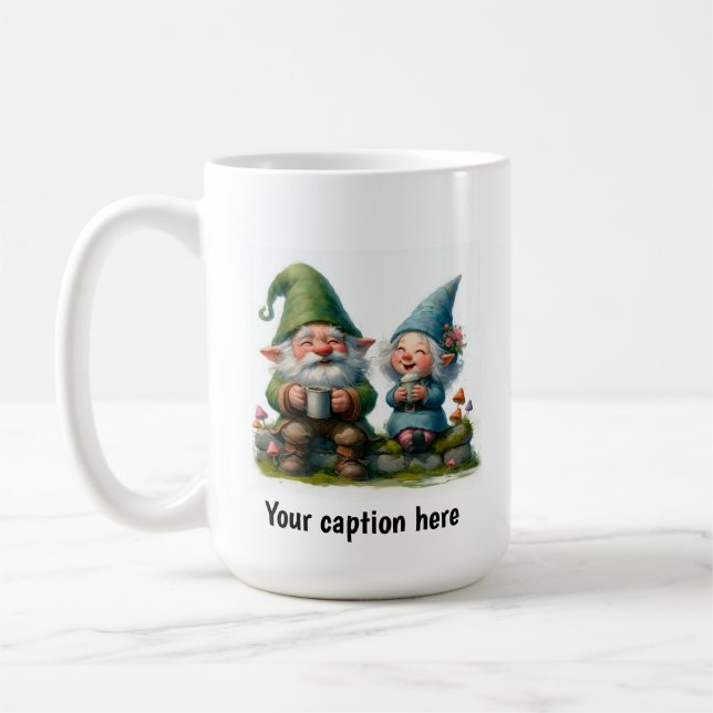 Mug Gnomes joyeux qui profitent d'une pause café (Gauche)